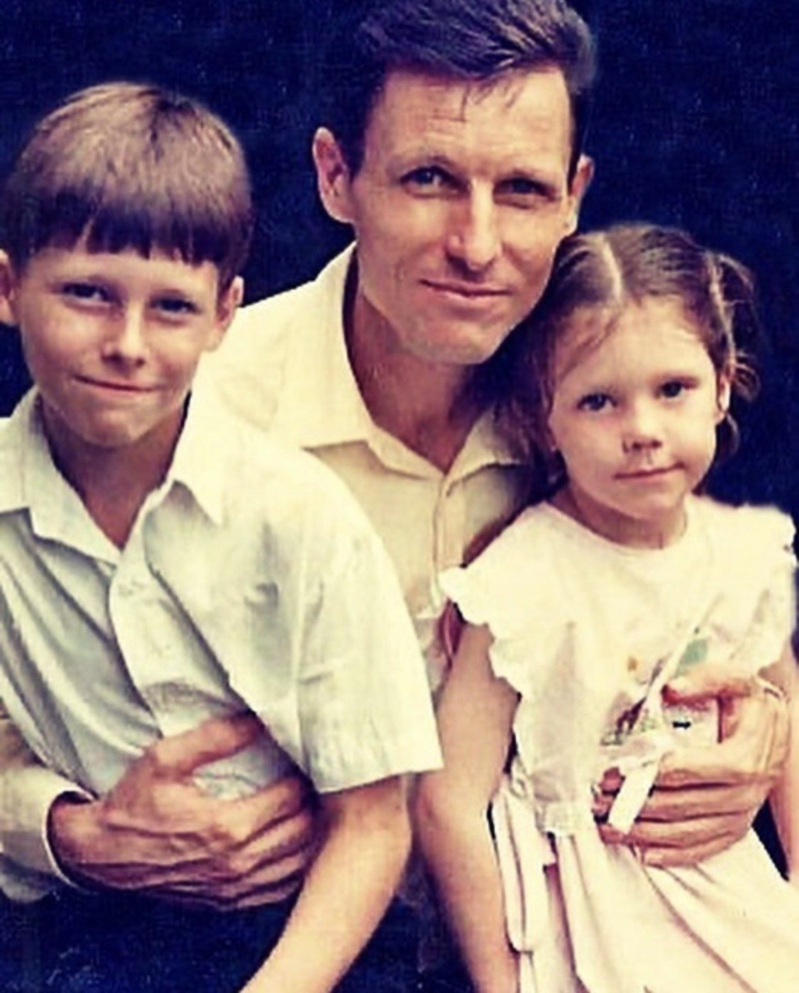 My father with my brother and me.