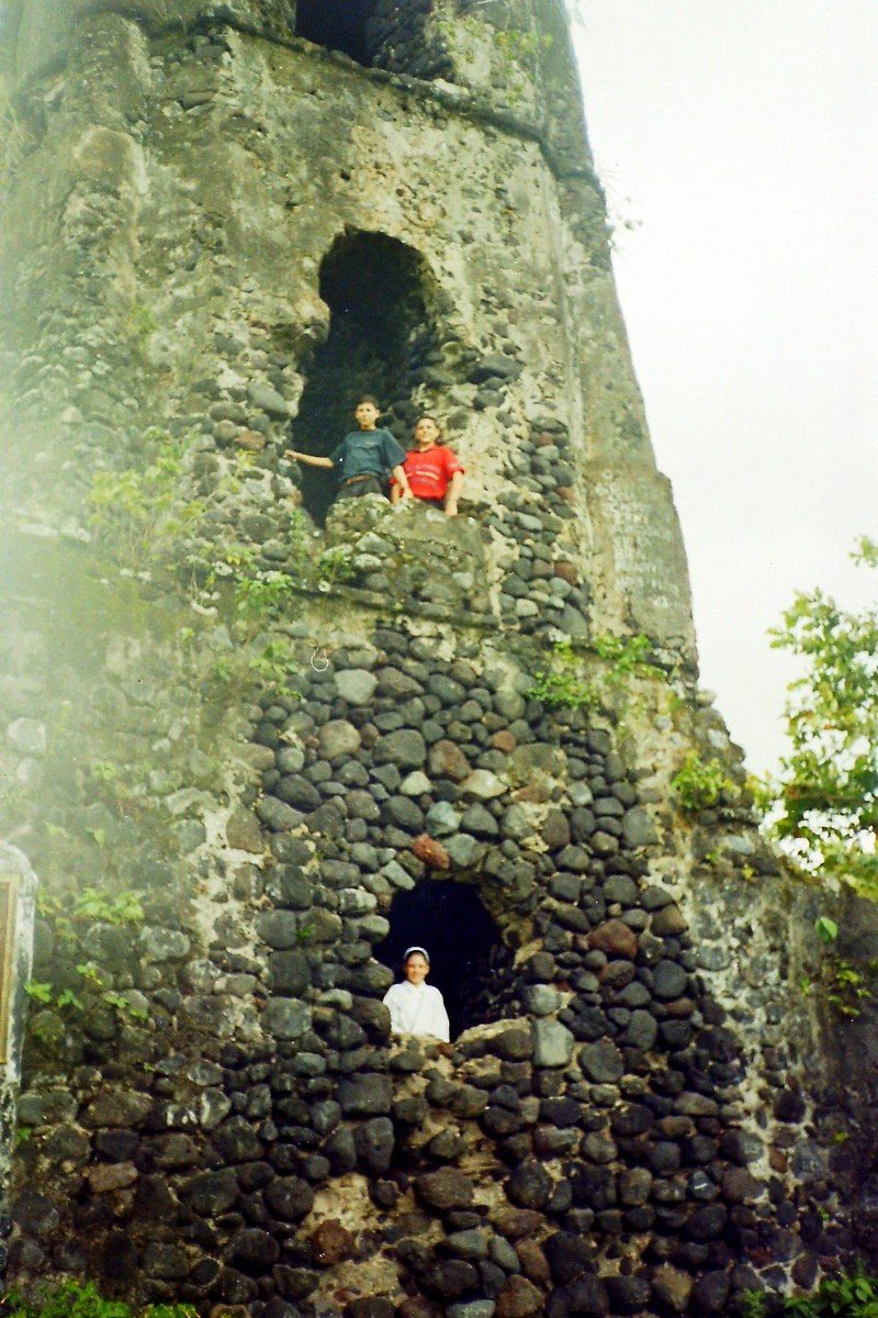 Climbing the Cagsawa ruins in Albay, 1994–1996.