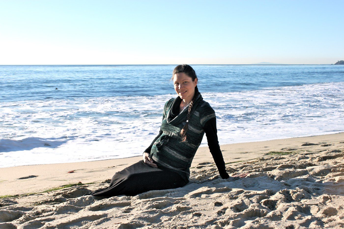 Expecting my first son on a California beach, winter 2012–2013.