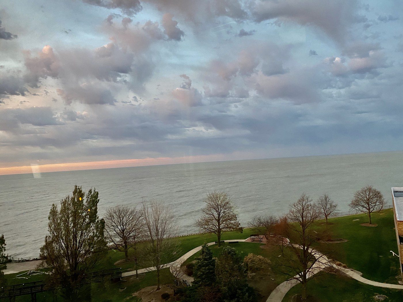Looking out over the water, November 2020, the month my husband broke his elbow.