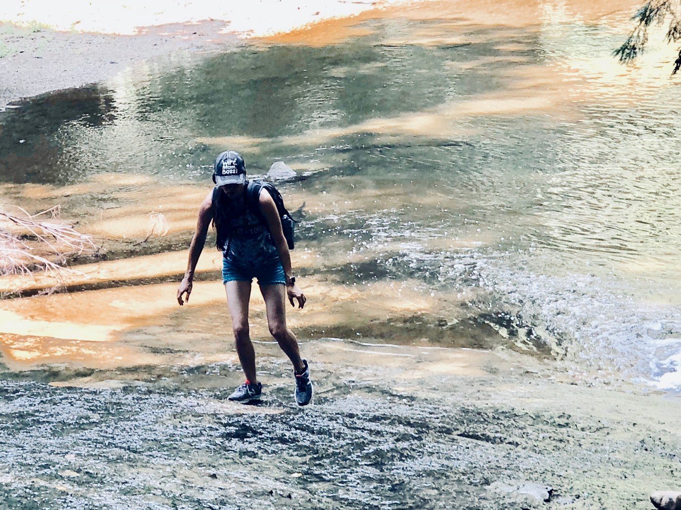 Hiking through a creek, August 2018.