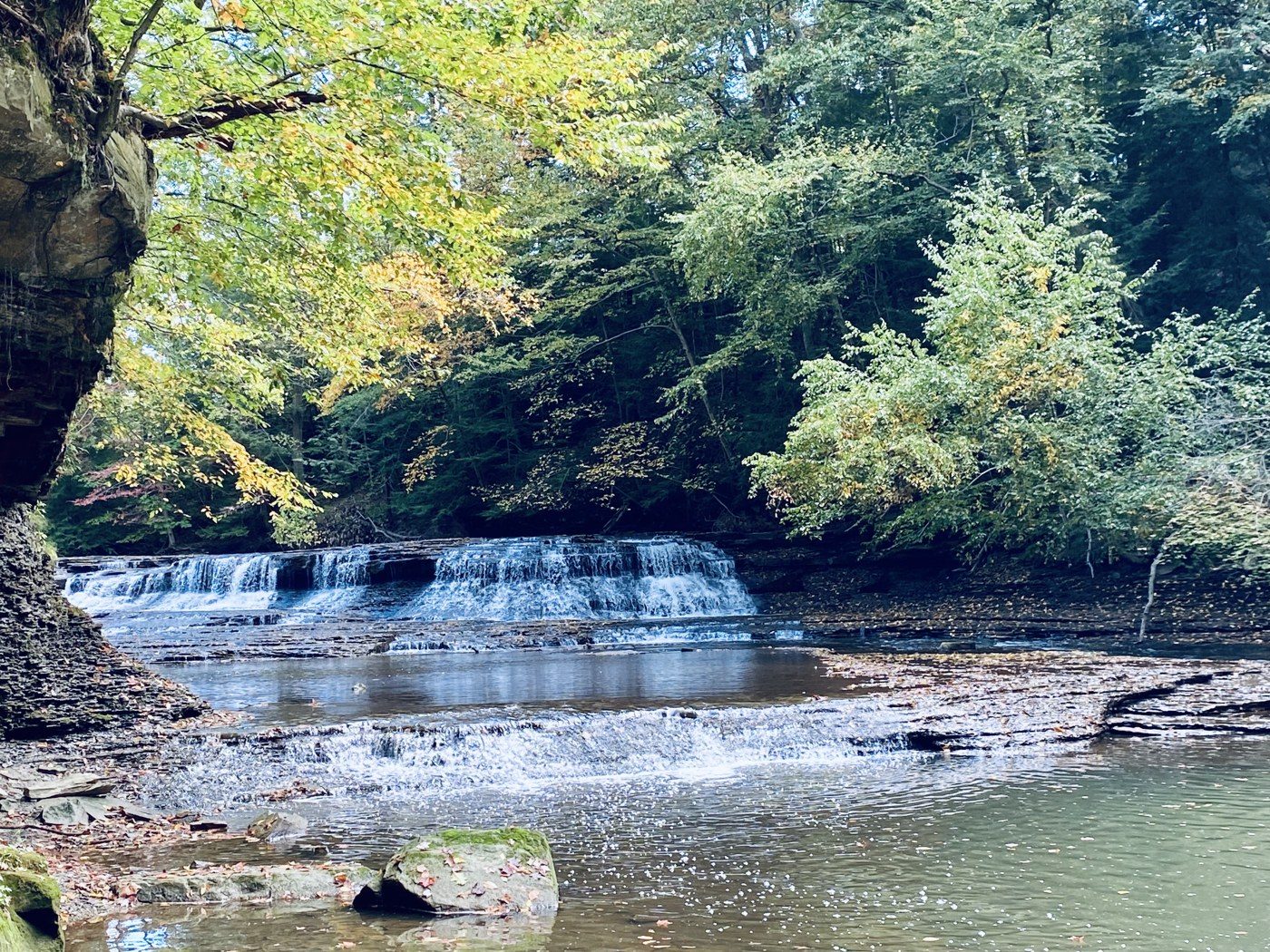 A waterfall on a hike, October 2021.