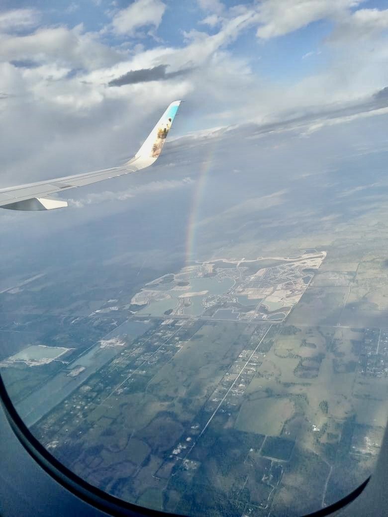 The wing of our plane on the flight home, May 13, 2022.