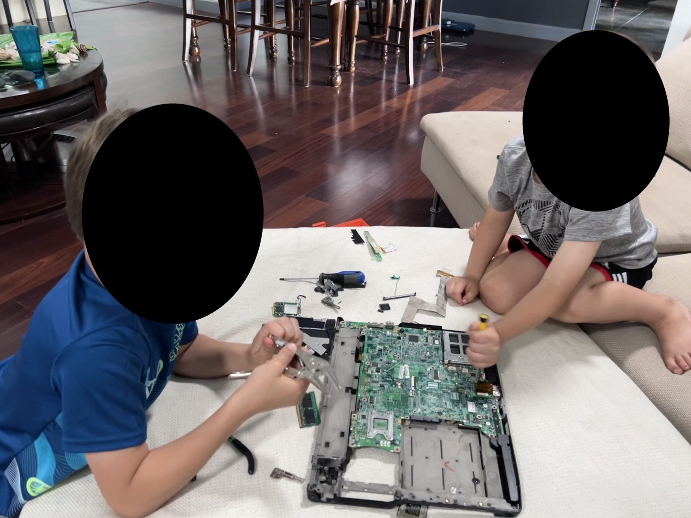 My boys and the motherboard, May 2022.
