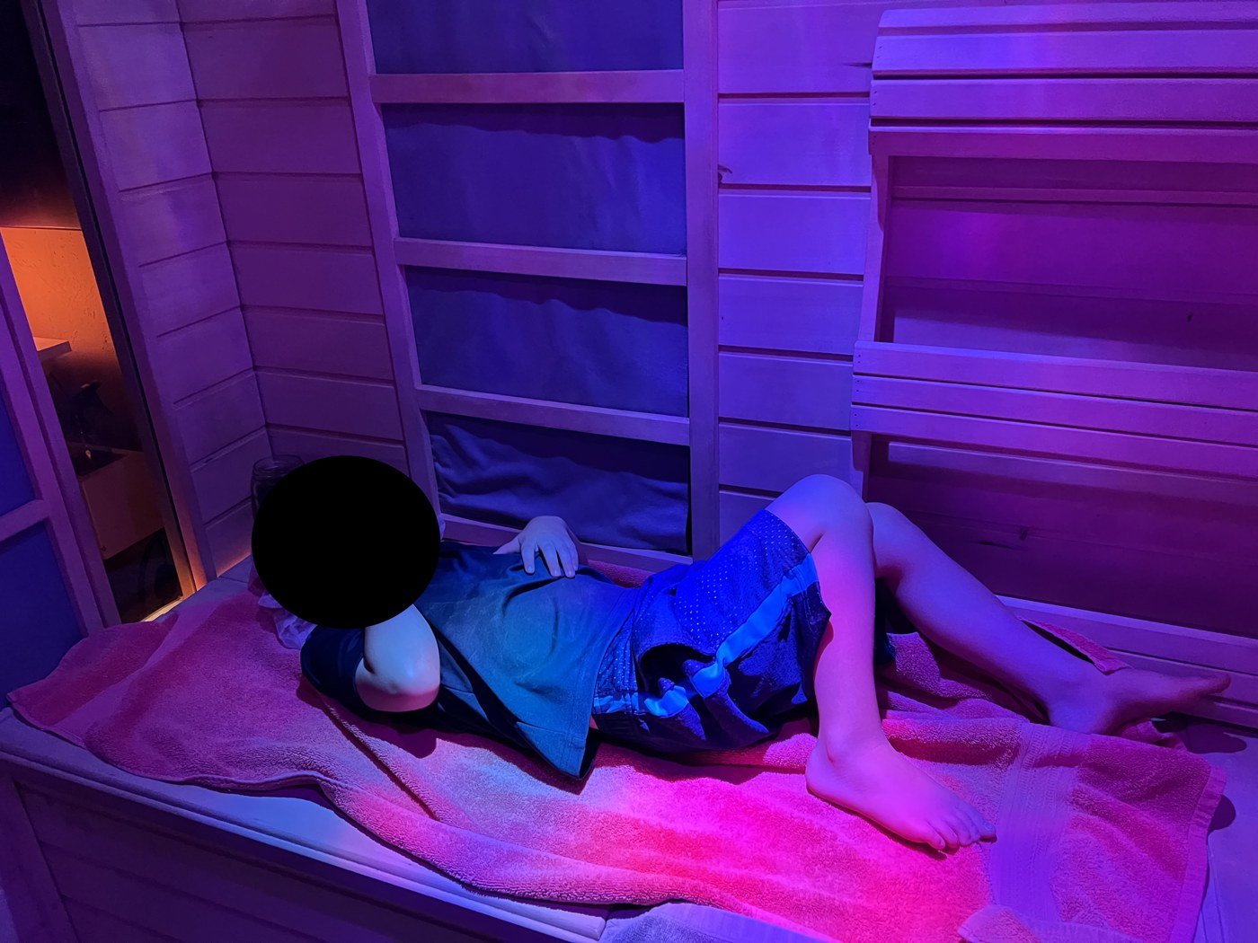 "He's loving the Sauna," May 2022.