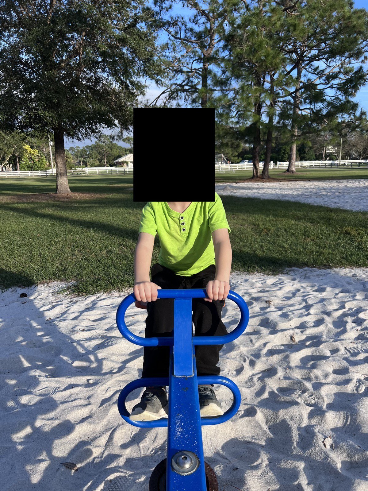One of my boys at a playground in Florida, January 2023.