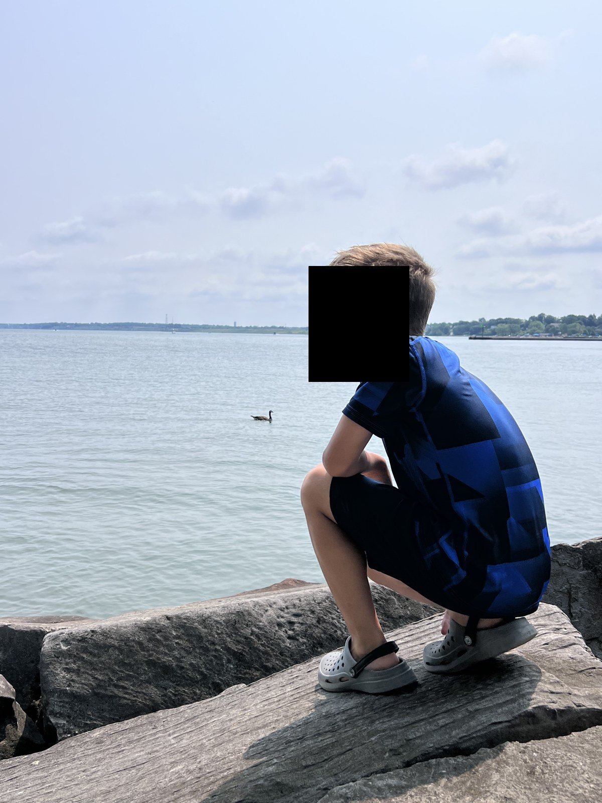 Looking out at the lake, July 2023.