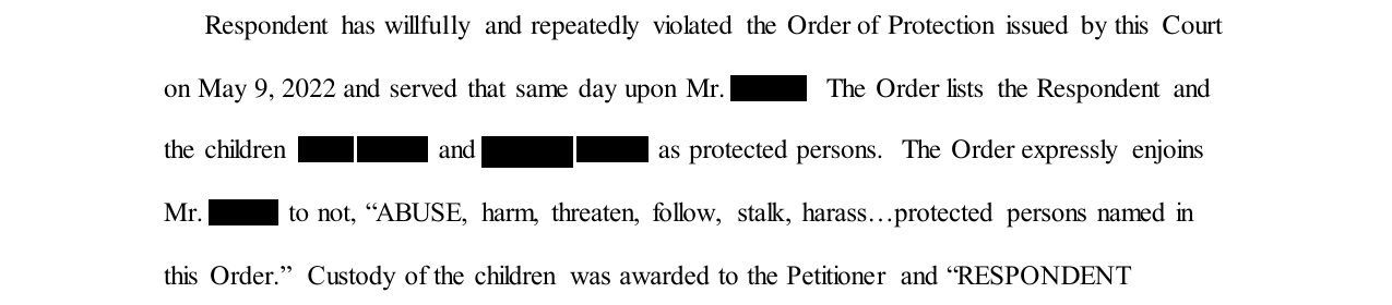 Motion for contempt page 1 excerpt