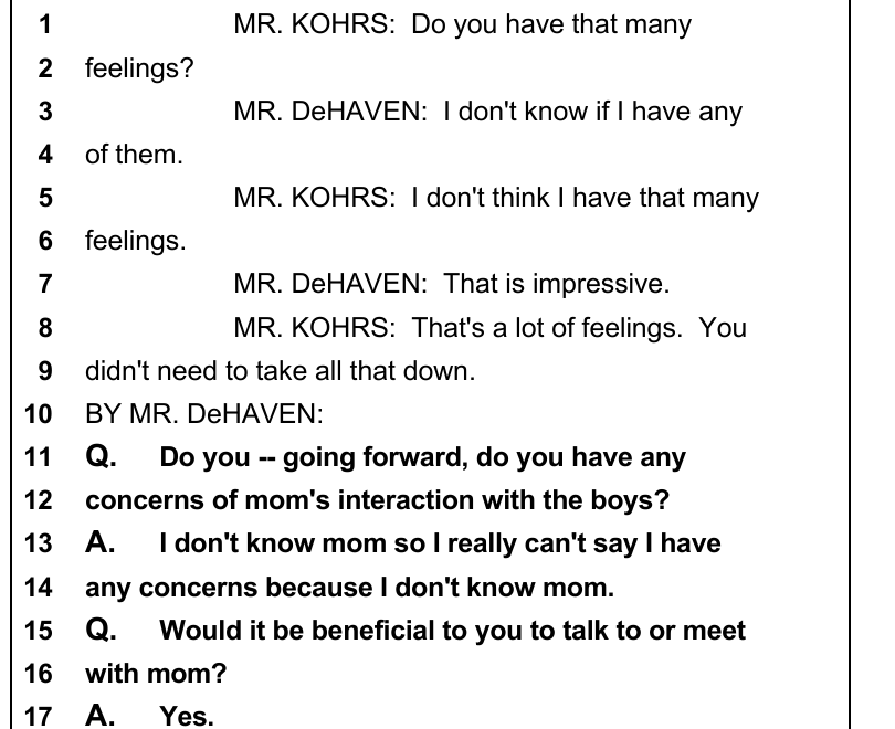Lori Long deposition page 28 excerpt