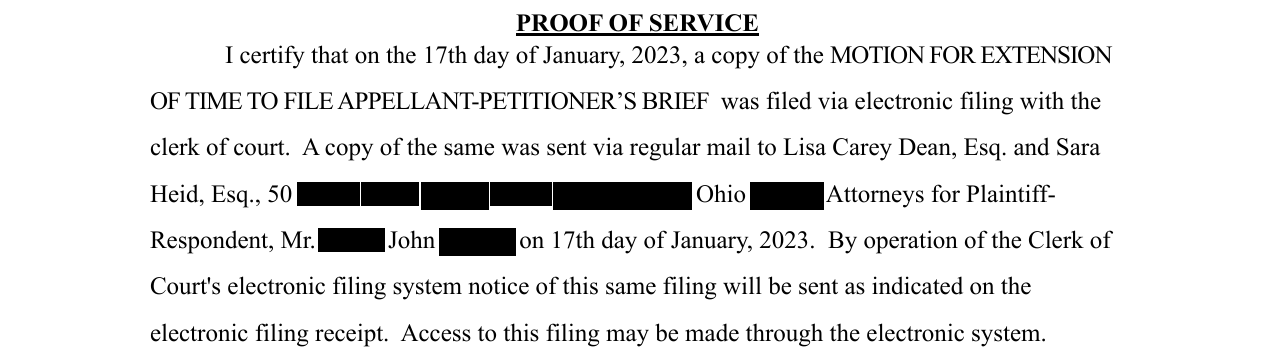 Proof of service naming the wrong document